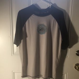 Kanu Surf mens gray black short sleeved sun/surf shirt black outer stitching XL